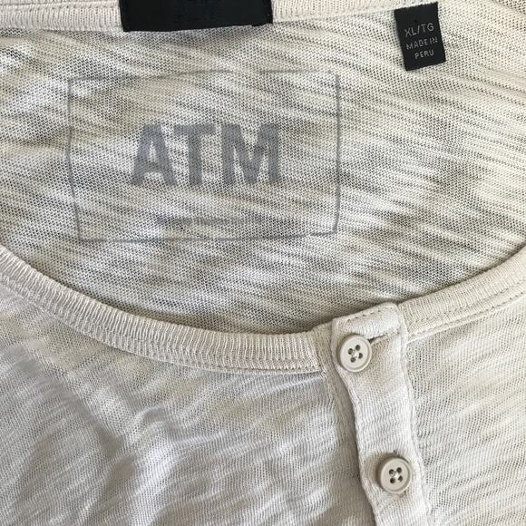 ATM Slub Jersey Destroyed Wash Henley Burnout Minimalist Basic Capsule Size XL - Picture 4 of 5